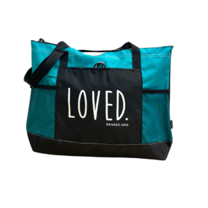 LOVED. Zippered Tote Bag (Turquoise)
